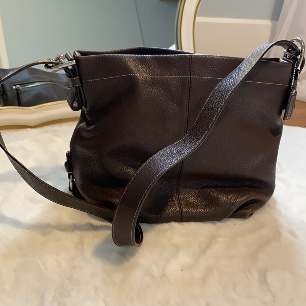 Coach brown heavy leather shoulder bag K1357-F15064